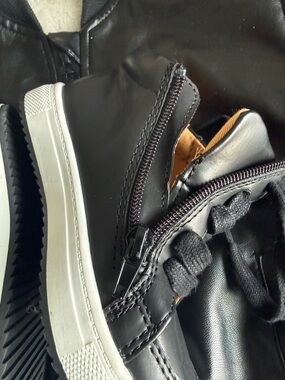 KIDPIK Black Leather Zip & Lace Kids Sneakers with Leather Jacket Bundle🔥🔥🔥